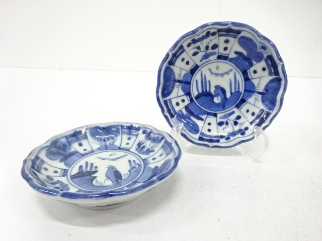 古伊万里　染付　手塩皿　2客